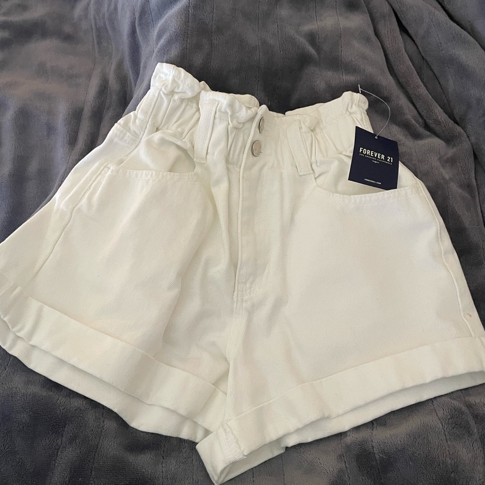 Forever 21 High Waist White Shorts